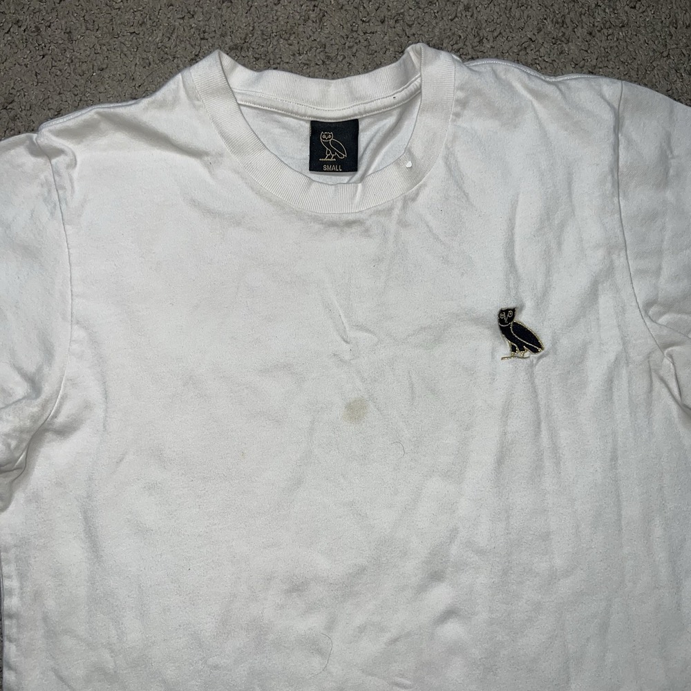 OVO October's Very Own Essentials Tee White Gold DRAKE Owl Logo‎ S
